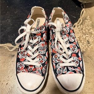 Converse Black and Red Skull Sneakers